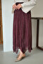 Women's Polka Dot Detail Side Tie Chiffon Maxi Skirt Plum - 8