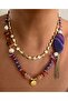 Design Natural Ametrine-Pearl-Coral-Hematite-Turquoise-Iranian Agate Stone Necklace - 2