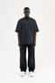 Men's Metal Label Washed Oversize T-Shirt Black - 8