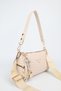 Women's Braided Cream Leather Lock Charm Detailed Hand Shoulder and Crossbody Bag Alice - 6