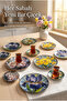 12 Piece Dance of Colors Ceramic Service Set |   20 cm Cake Plate & Tea Coaster - 2
