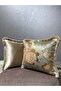 روبن-9196 كارات فوشيا مزخرف بالريش، طقم مخملي مستورد مزخرف بالريش 43x43