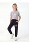 Round Neck T-Shirt Long Sweatpants Print Detailed Girls' Top and Bottom Set - 2