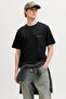 Men Black Graphic Cotton Crew Neck T-Shirt