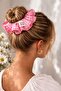 Betty Bands Pink Gingham Oversized Hair Clip Voluminous Bun Scrunchie, Casual Stylish Hair Accessory - 2