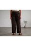 Women's Large Size Crepe Fabric Elastic Waist Pocketed Lycra Wide Leg Pants - 2