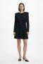 Black Patterned Waist Tie Dress 2808
