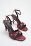 Mindy Women's Burgundy Cross-Strapped Ankle High Heel Shoes - 4