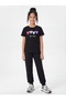 Round Neck T-Shirt Long Sweatpants Print Detailed Girls' Top and Bottom Set