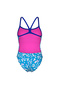 Flowers Swimsuit Challenge Back Women's Blue Swimsuit 010714880 - 7