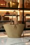 Natural Looking Vegan Beach Bag or Daily Bag with Colorful Self-Tie Straps