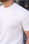 Men's Premium Striped Summer White Slim Fit Knitwear T-Shirt - 4