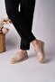 Genuine Leather Women's Daily Use Comfortable Lightweight Beige Casual Shoes Dd1641 - 3