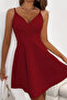 New Season Women's Rope Strap Double Breasted Collared Short Imported Crepe Dress - 3