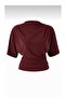 Women's 4-Piece Advantage Package Claret Red, Black, Beige, Brown Body-Fitting Boat Neck Bat Sleeve Blouse 0067 - 3