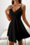 New Season Women's Rope Strap Double Breasted Collared Short Imported Crepe Dress - 6