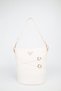 Women's Braided White Belt Detailed Bucket Model Hand Shoulder and Crossbody Bag Carla - 2