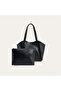 Women's Black Leather Look Puppy Handbag - 3
