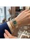 San Diego Women's Wristwatch 24 mm Double Color Steel Band Green Dial with Stones - 2