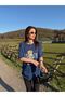 Teddy Bear Embroidered Navy Blue Short Sleeve Oversize Tshirt - 2