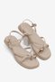 Women's Beige Comfortable Fit Cross Sandals with Ring Detail - 4