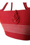 Natural Looking Vegan Beach Bag or Daily Bag with Colorful Self-Tie Straps - 4