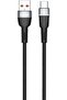 CoreLink USB-A to USB-C Cable, 3.0A Fast Charging, 1 M, Black color, with Blue light, iM36