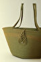 Natural Looking Vegan Beach Bag or Daily Bag with Colorful Self-Tie Straps - 7
