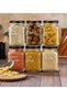 6-Piece 1600ml Glass Legume Jars with Metal Lids, 21 Transparent Storage Containers with Legume Labels - 7