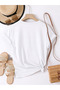 Unisex White Pastel Floral Printed Crew Neck T-Shirt - 3