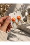 Gold Three-Ring Retro Earrings – Stylish & Modern Design