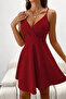 New Season Women's Rope Strap Double Breasted Collared Short Imported Crepe Dress - 2