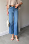 Premium Belted Flare Jean- Blue - 3