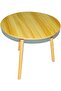 Wooden Table with 3 Legs Pillar Coffee Table