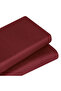 Linestyle single 100% cotton satin fitted sheet 100x200+35 cm burgundy - 2