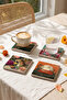 Colorful Cheetah Themed Fun Natural Stone Travertine Coasters Set of 4 - 2
