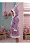 Cute Rabbit Ears Children's Bathrobe in Renga Color - Absorbent Cotton Boucle Towel - 2