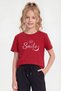 Girl's Round Neck T-Shirt with Print Detail - 2