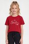Girl's Round Neck T-Shirt with Print Detail