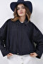 Women's Long Sleeve Snap Zipper Closure Jean Bomber Jacket 0737