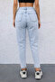 Women's Light Blue High Waist Mom Jean Pants – Comfortable Fit Casual Denim - 4
