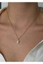 Steel Gold, Minimal Pearl Necklace 45 cm (+5 cm Extension)