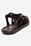 Alone Brown Suede Genuine Leather Women's Sandals - 5