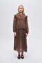 Women's Ruffle Detailed Textured Solid Color Shirt - 3