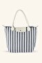 Striped Shopper Bag - Black - White