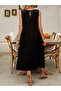 Women's Round Neck Pocketed Flared Long Summer Dress - 4