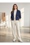 Women's Striped Crop Blazer Jacket - Short Jacket with 4 Buttons - 2