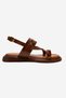Fabiana Tan Genuine Leather Buckle Women's Flip-Flop Sandals - 4