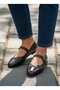Round Toe Mui̇ Model Belted Matte and Shiny Mixed Women's Ballet Shoes - 4