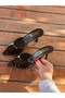Black Patent Leather (Leryon) Pointed Toe Women's Heeled Shoes - 6